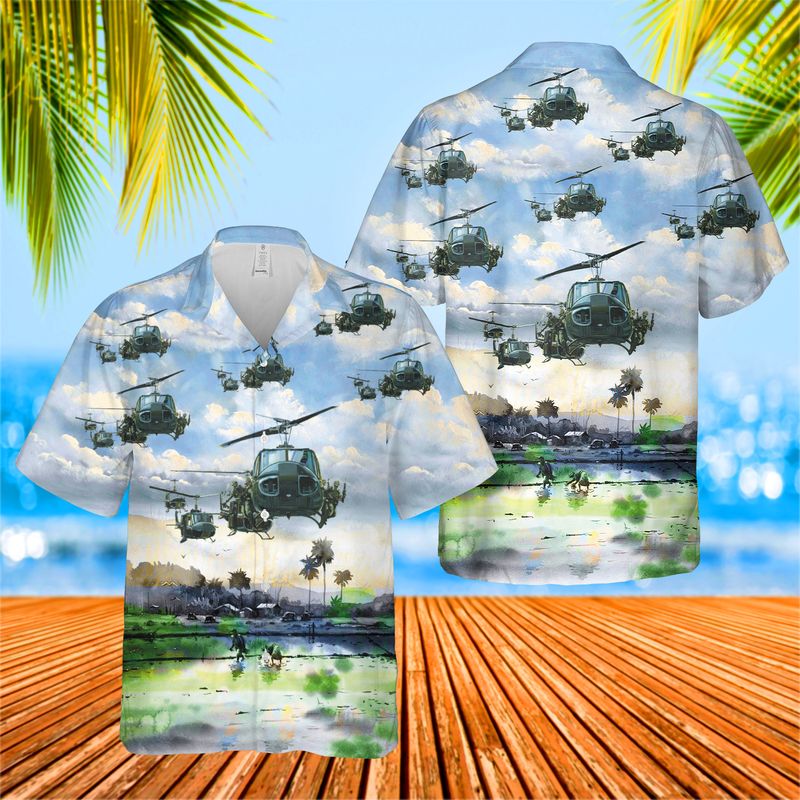 US Army Bell UH-1 Huey Hawaiian Shirt
