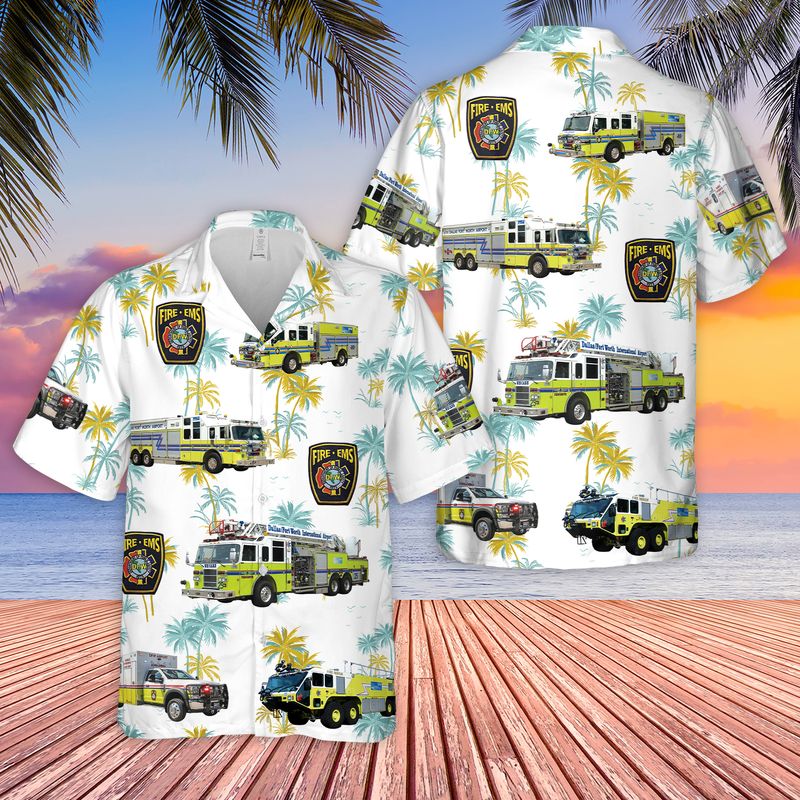 Texas Dallas Fort Worth Airport Fire Department Hawaiian Shirt