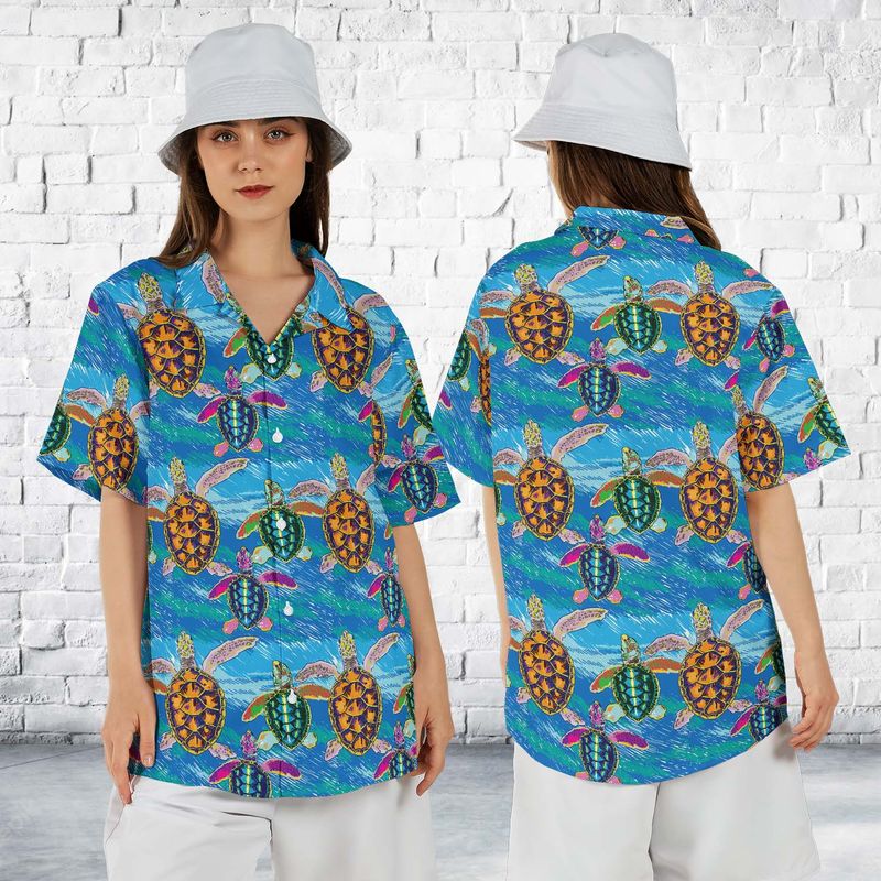 Turtle Hawaiian Shirt For Women