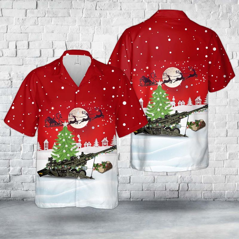 Canadian Army M777 Lightweight 155mm Howitzer Christmas Hawaiian Shirt