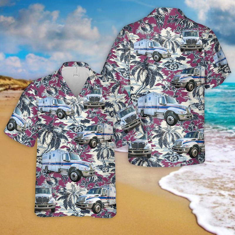 Oklahoma Mayes Emergency Services Trust Authority (MESTA) EMS Ambulance Hawaiian Shirt