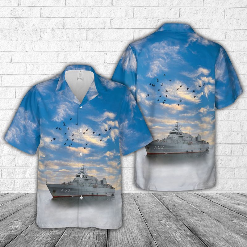Latvian Naval Forces minelayer A-53 Virsaitis (2007) Hawaiian Shirt