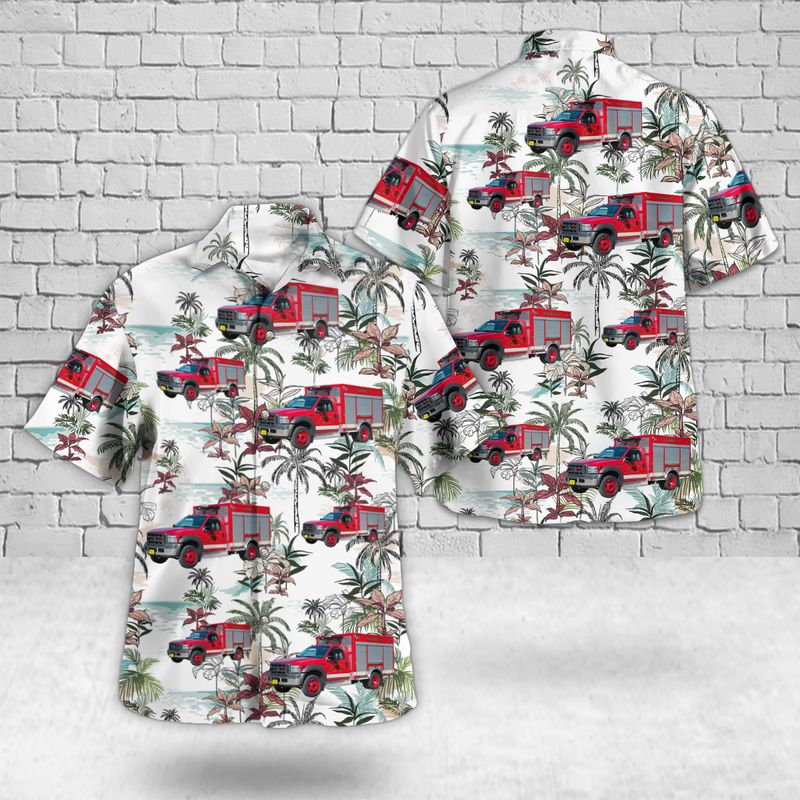 Florida, Charlotte County Fire Department Hazmat 12 Hawaiian Shirt
