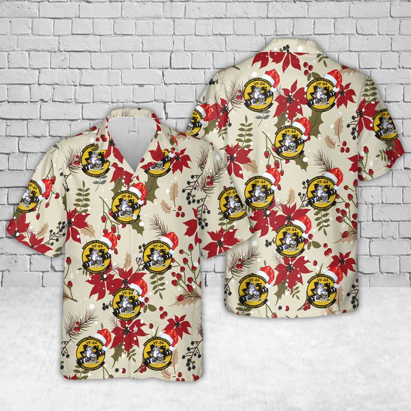 US Navy VF-84 "Jolly Rogers" Christmas Hawaiian Shirt
