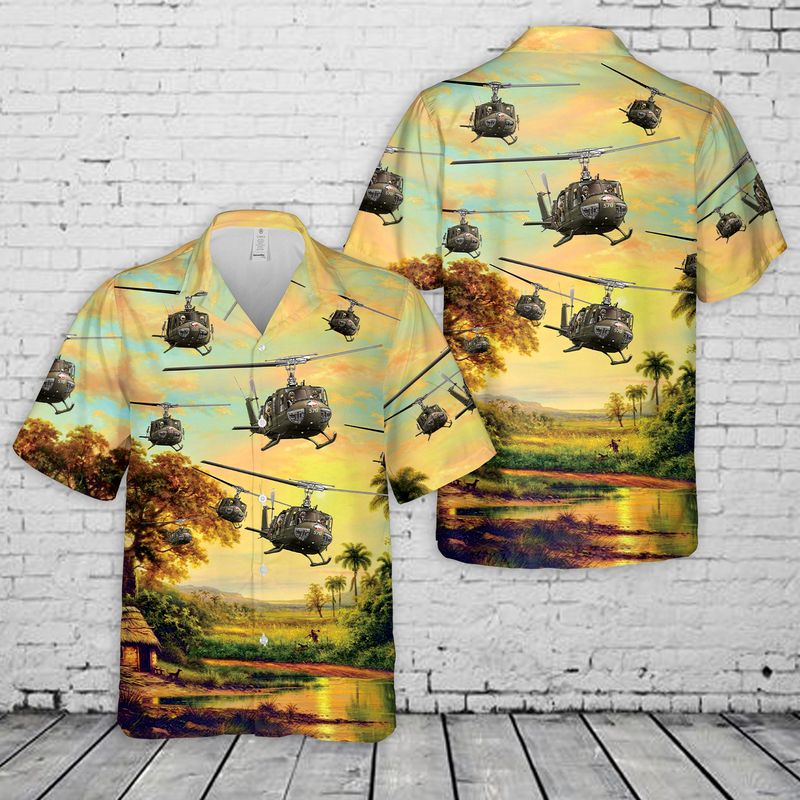 US Army Bell UH-1 Huey Hawaiian Shirt