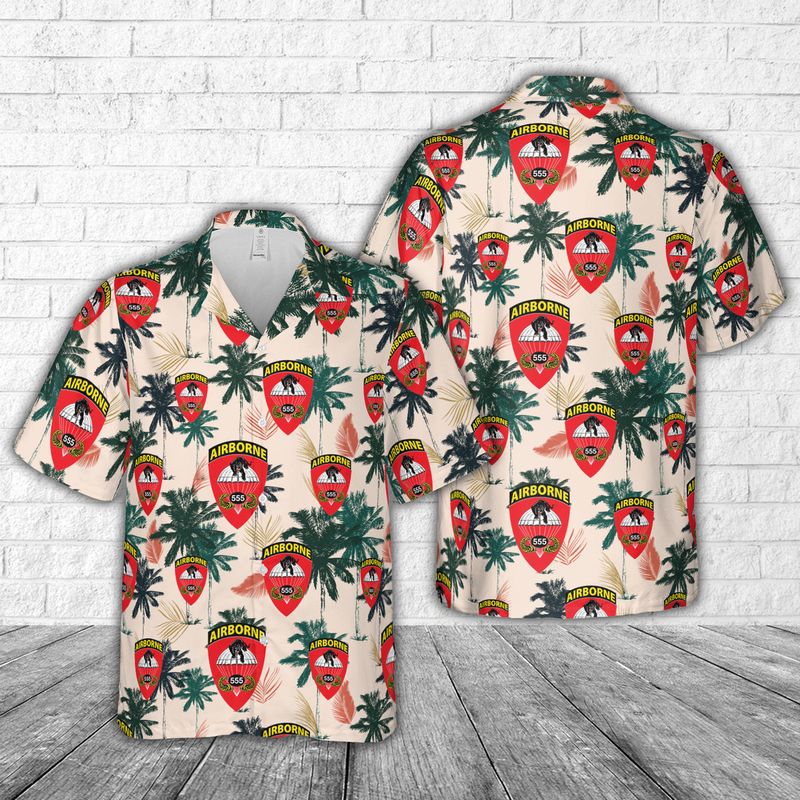 US Army 555th Parachute Infantry Battalion Hawaiian Shirt