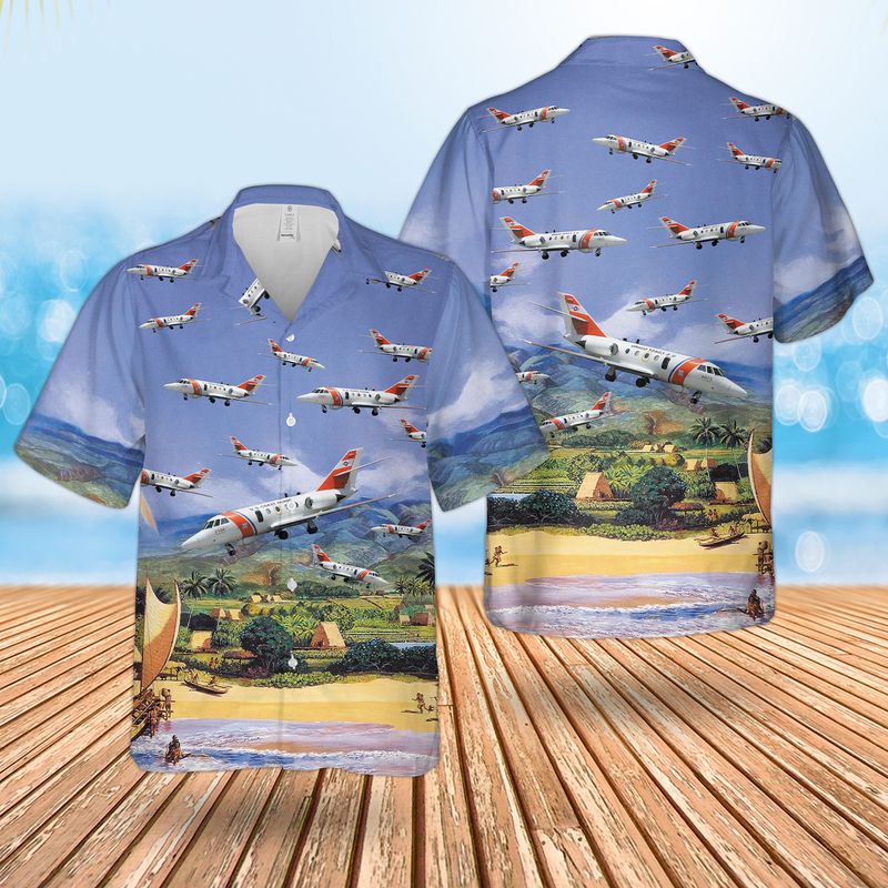 US Coast Guard HH-25 Guardian Helicopter Hawaiian Shirt