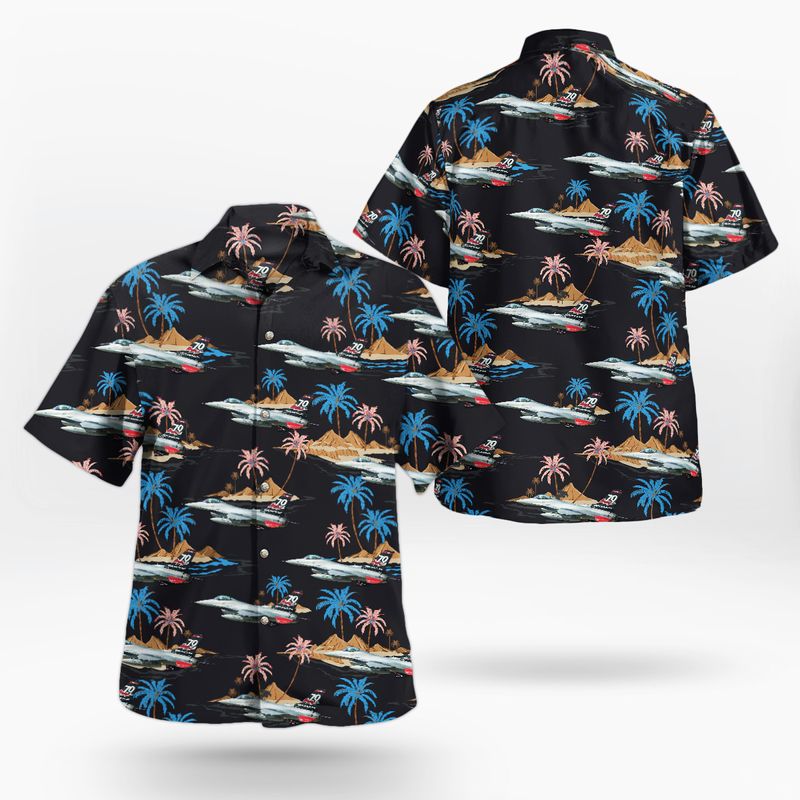 South Dakota Air National Guard 114th Fighter Wing 70th Anniversary Block 40 F-16C/D Fighting Falcon Hawaiian Shirt