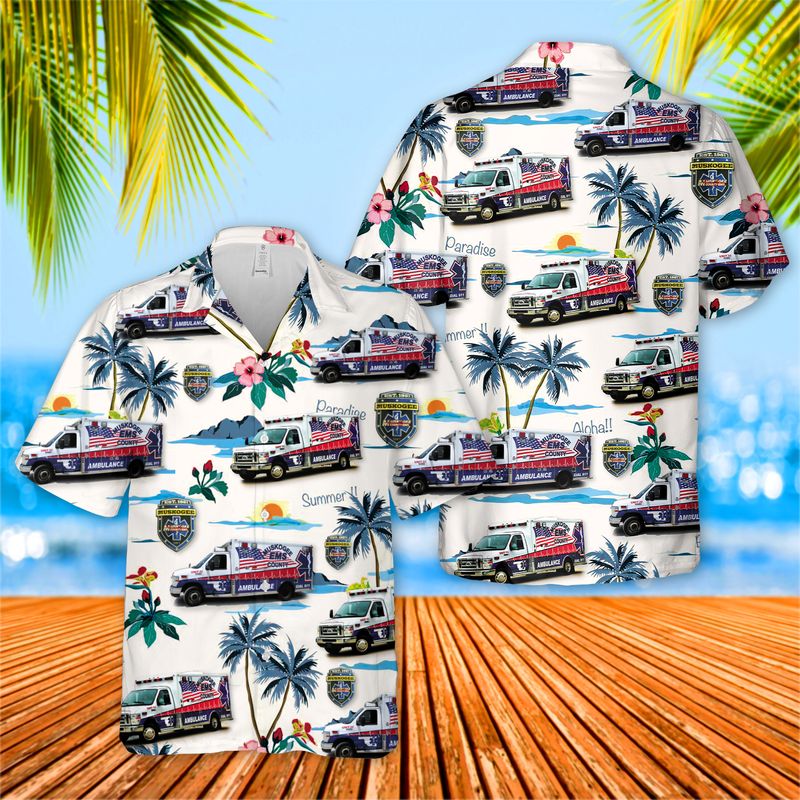 Oklahoma Muskogee County EMS Hawaiian Shirt