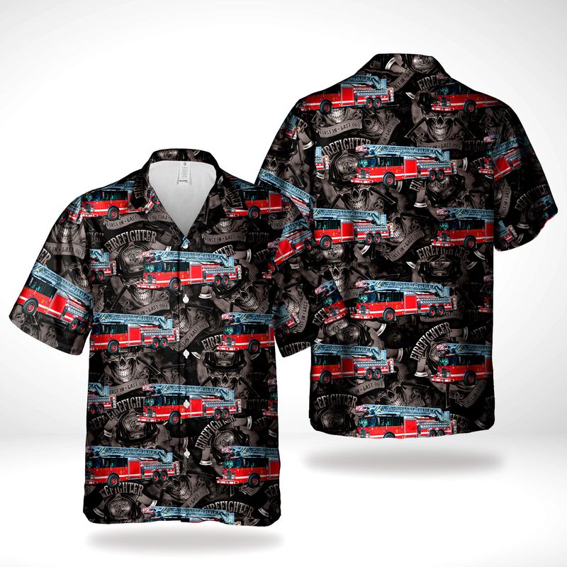 Chicago Fire Department CFD Aerial Tower Hawaiian Shirt