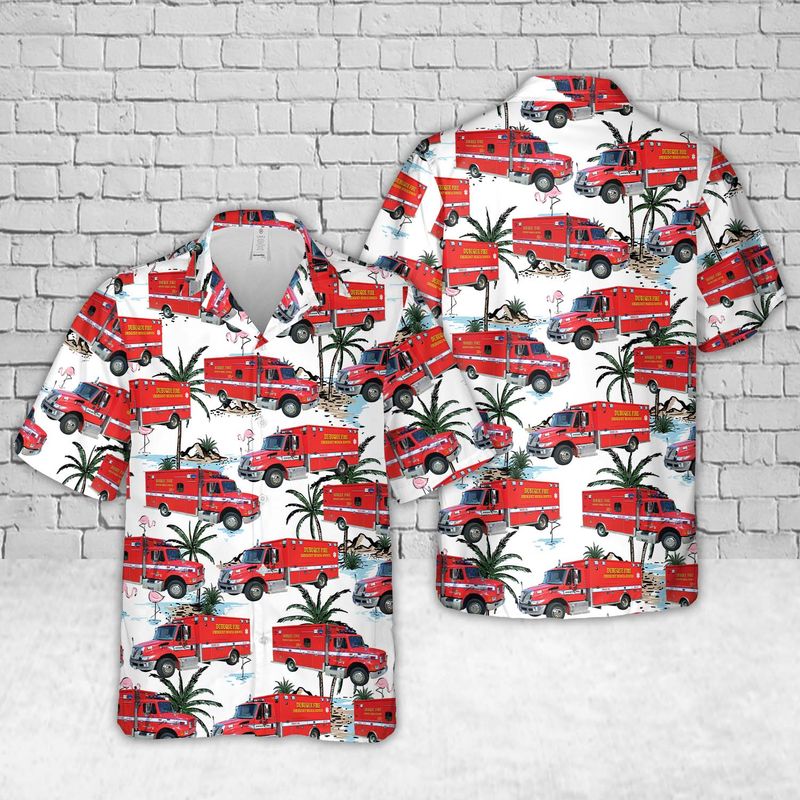 Iowa Dubuque Fire Department and EMT Hawaiian Shirt