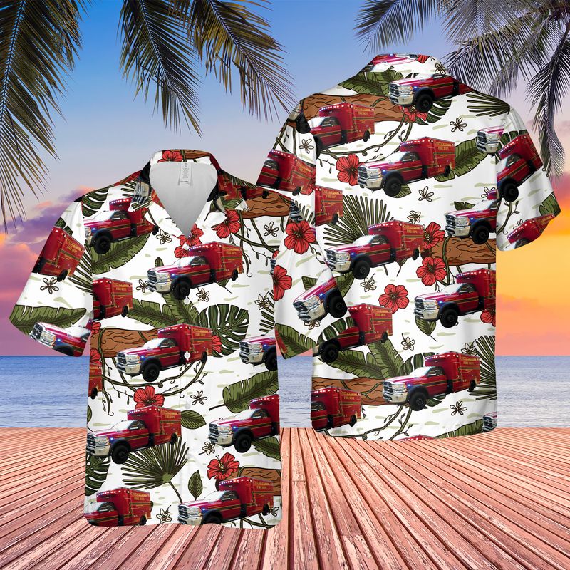 Minnesota Cottage Grove Fire Department EMS Hawaiian Shirt