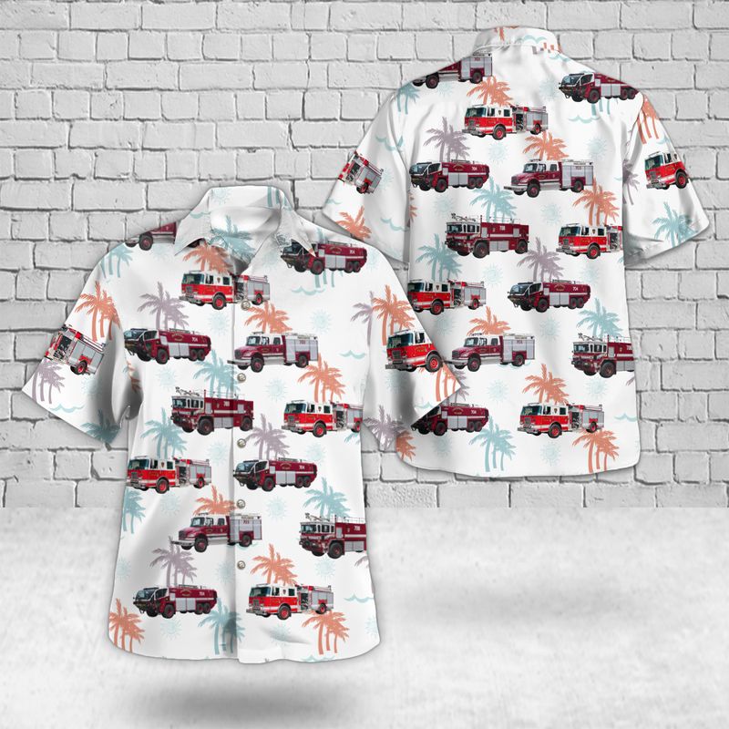 Schenectady County New York Stratton ANG Base Fire Department Hawaiian Shirt