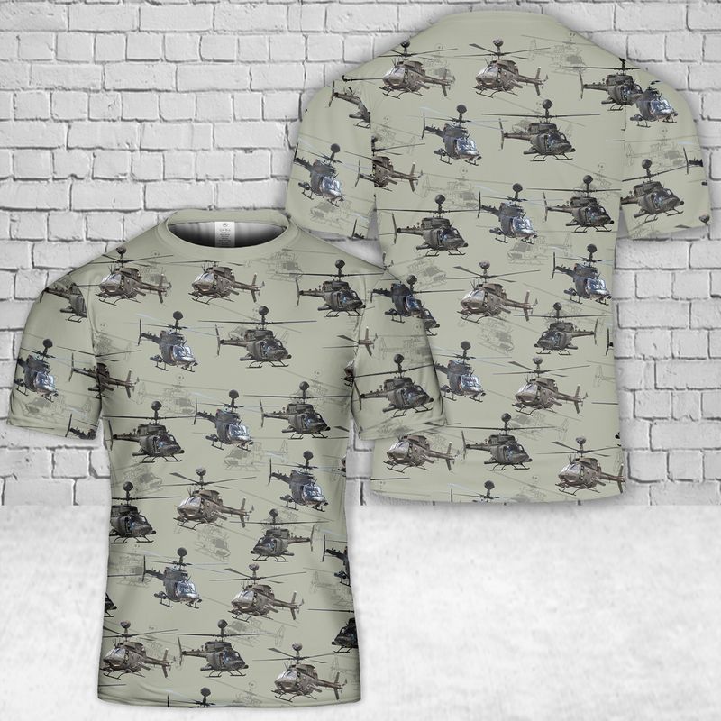 US Army Bell OH-58 Kiowa 3D T-Shirt