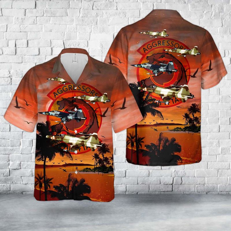 US Air Force F-5E Tiger II Of 527th Tactical Fighter Training Aggressor Squadron Hawaiian Shirt