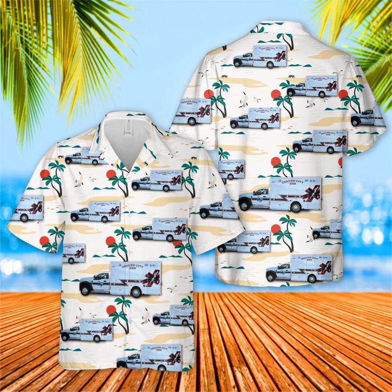 US Texas Denver City EMS Hawaiian Shirt