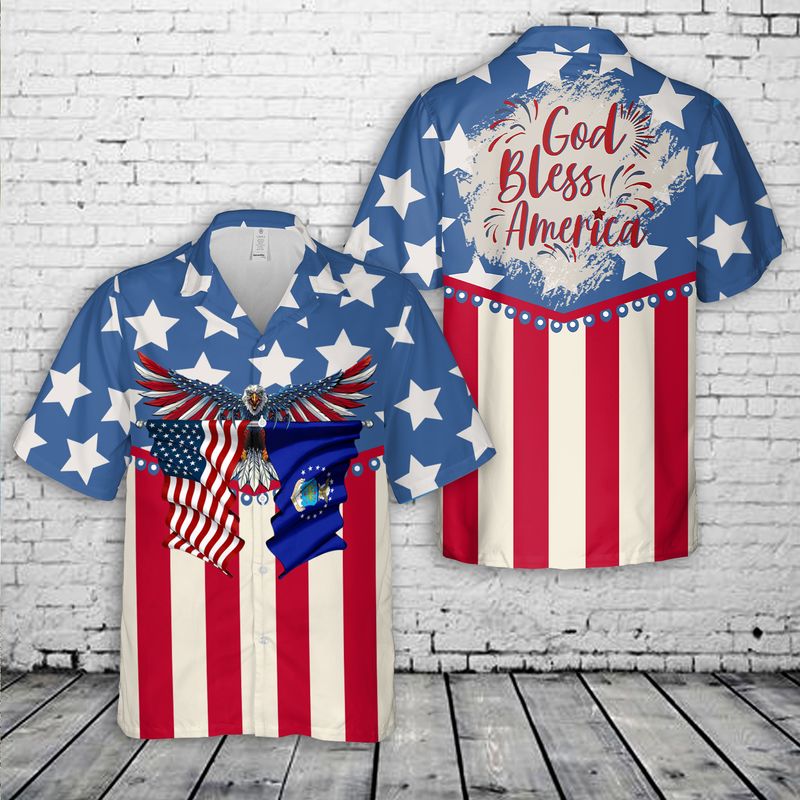 US Air Force God Bless America 4th Of July Hawaiian Shirt