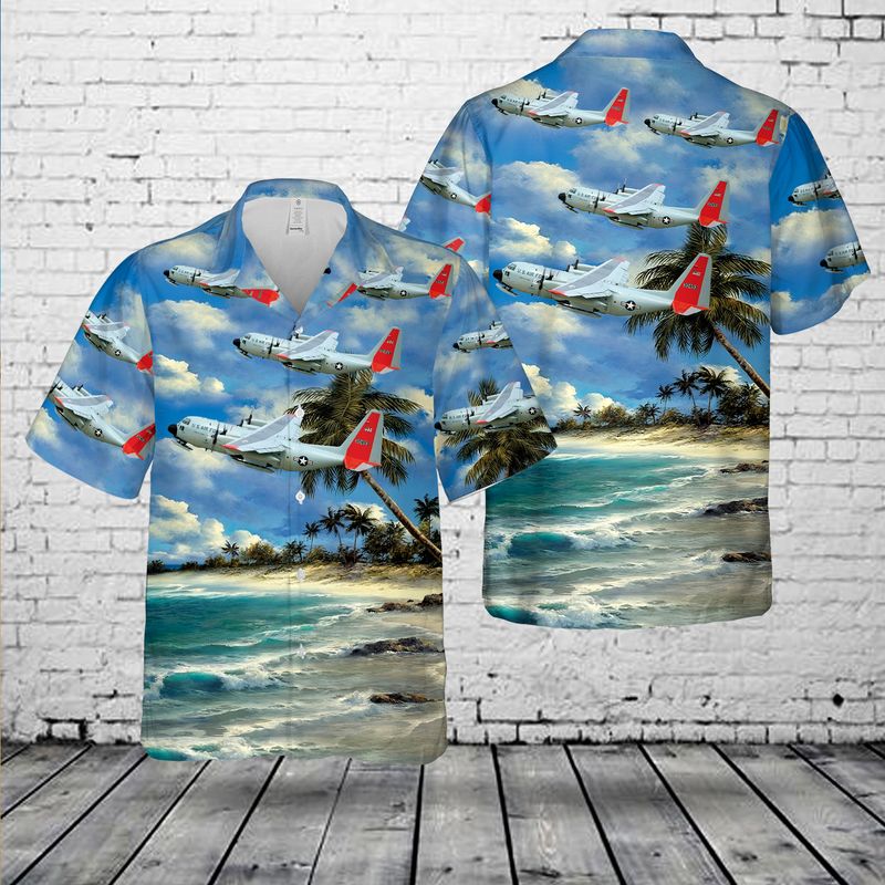 Excoolent C 130 Hawaiian Shirt US Air Force LC-130 Hercules Skibird Hawaiian Shirt