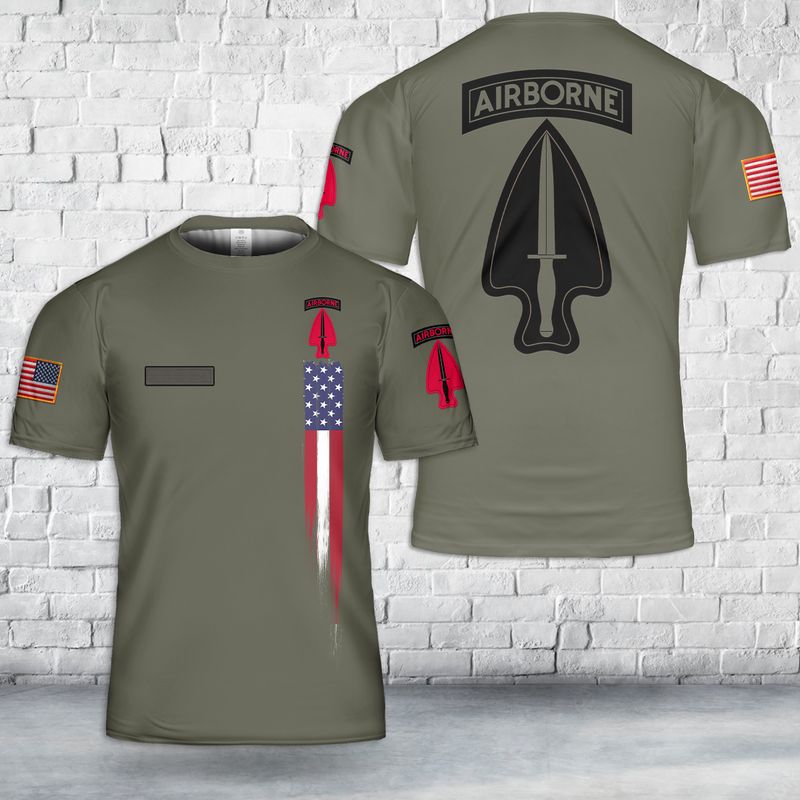 Custom Name US Army 1st Special Forces Operational Detachment Delta 1st SFOD-D T-Shirt 3D