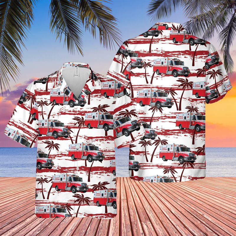 Baltimore City Fire Department EMS Hawaiian Shirt