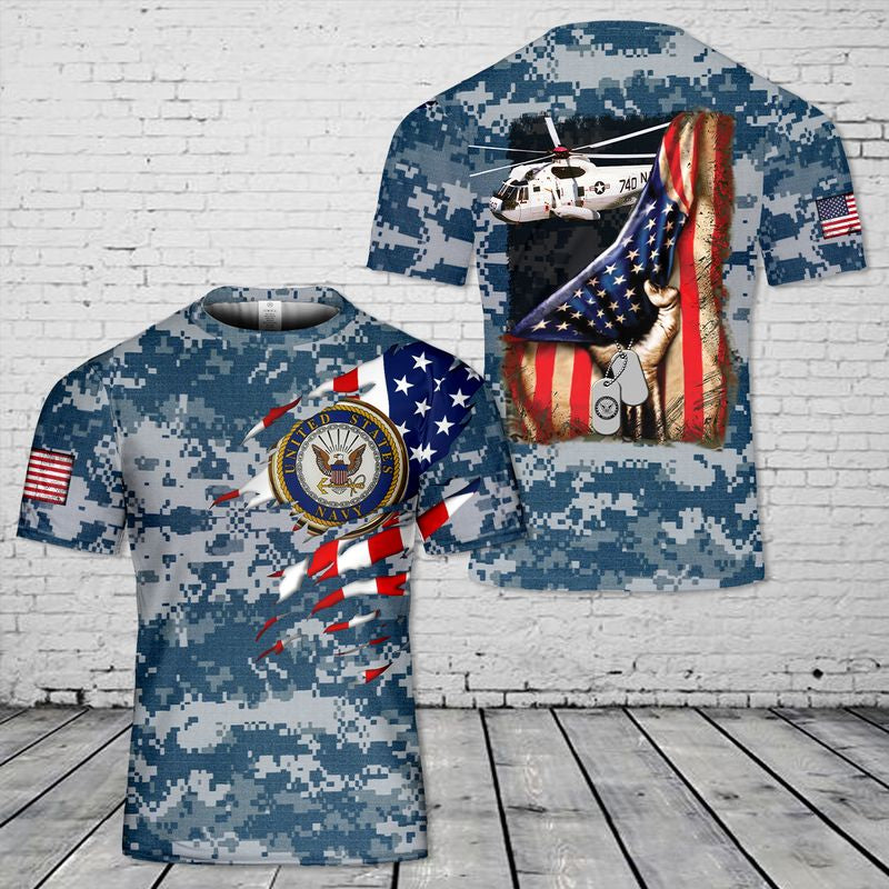 US Navy Sikorsky SH-3 Sea King 3D T-shirt