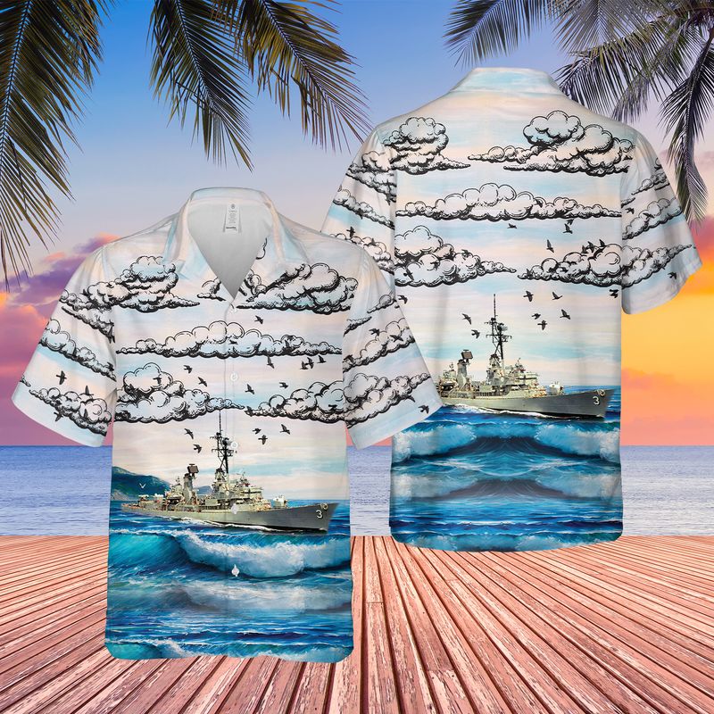 US Navy USS John King (DDG-3) Hawaiian Shirt