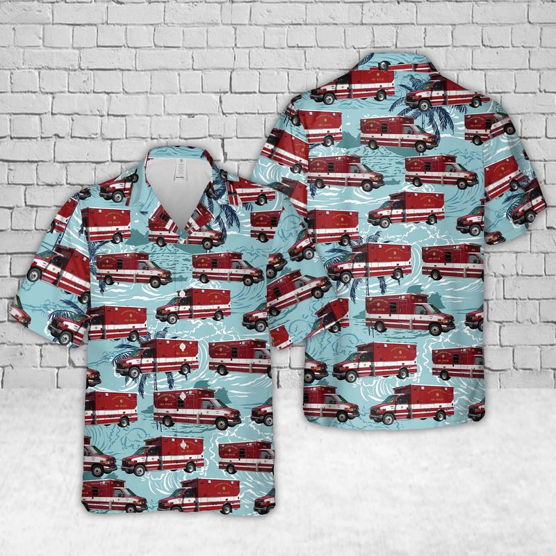 San Francisco County EMS Ambulance Hawaiian Shirt