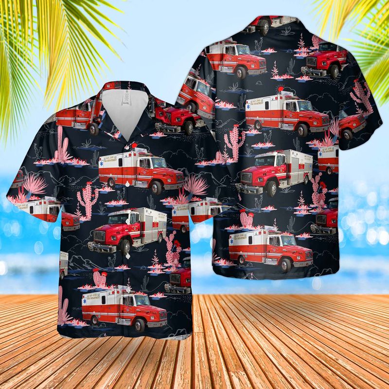 California San Jose Fire Department EMS Hawaiian Shirt
