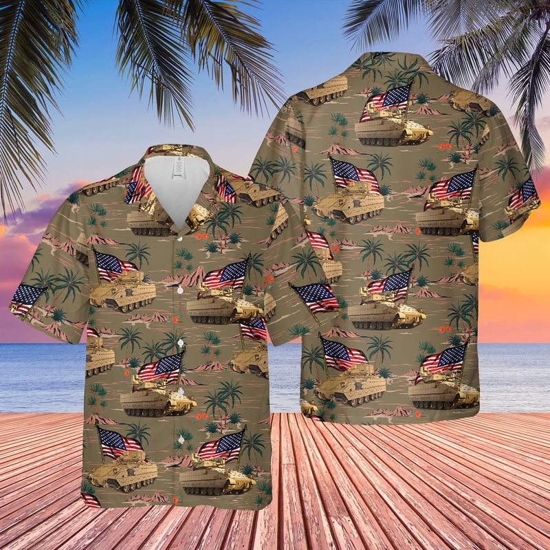 US Army M2A3 Bradley 4th Of July Hawaiian Shirt