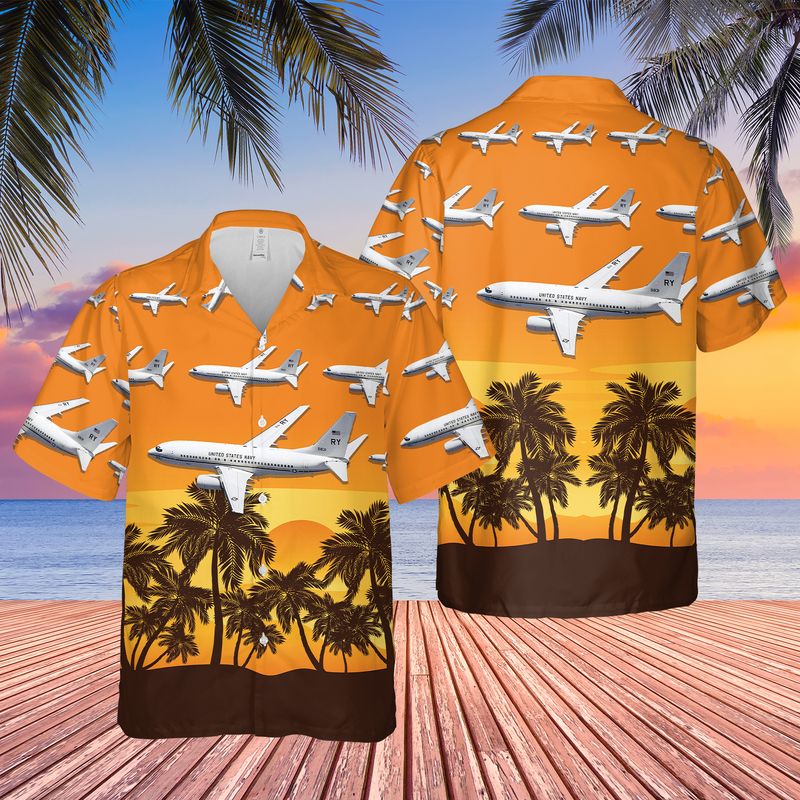 US Navy Boeing C-40A Clipper Of VR-59 The Lone Star Express Hawaiian Shirt