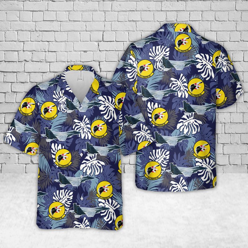 US Air Force F-15 Eagle Of 27th Fighter Squadron Fighting Eagles Hawaiian Shirt