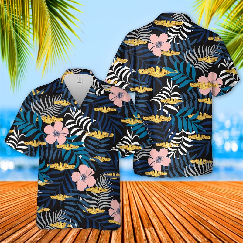 US Navy Submarine Warfare Insignia Hawaiian Shirt