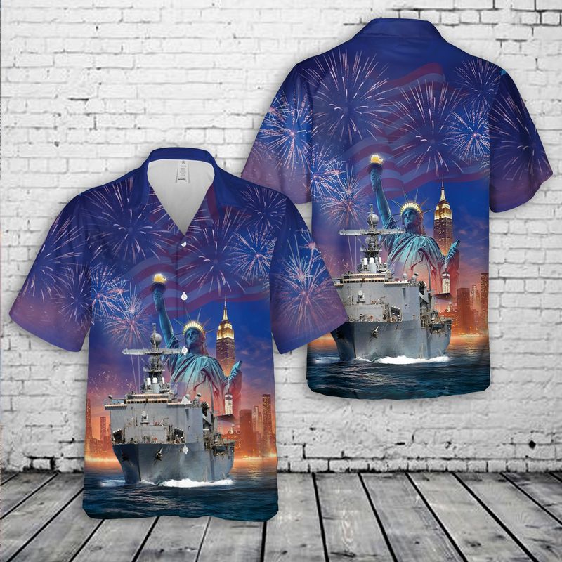 US Navy USS Whidbey Island (LSD-41) Hawaiian Shirt
