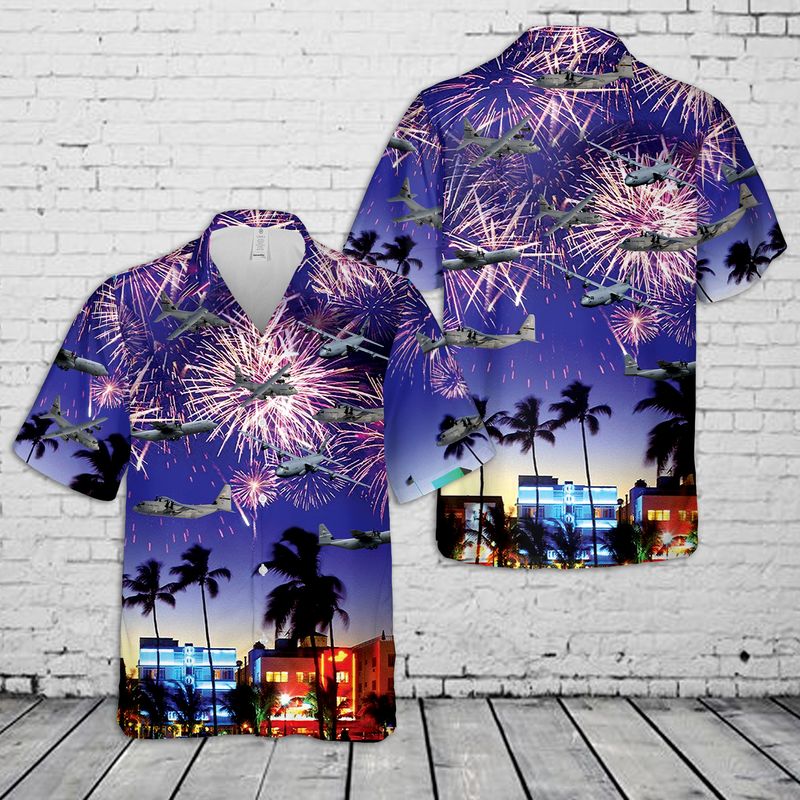 US Air Force Lockheed C-130 Hercules Hawaiian Shirt