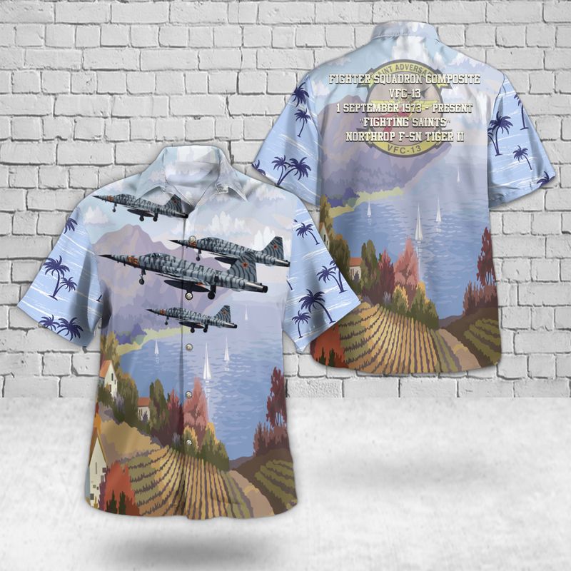 US Navy F-5N Tiger II Of VFC-13 "Fighting Saints" Hawaiian Shirt