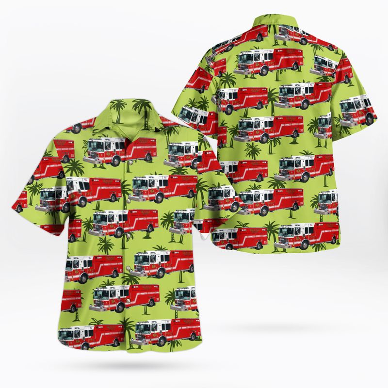 DeKalb Illinois Fire Department Hawaiian Shirt