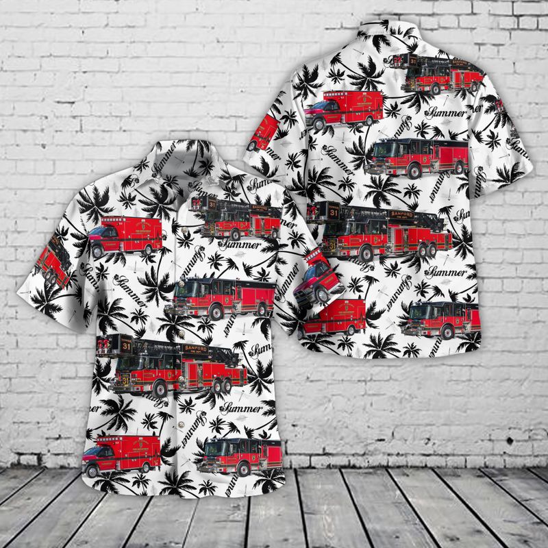 Sanford Seminole County Florida Sanford Fire Department Hawaiian Shirt