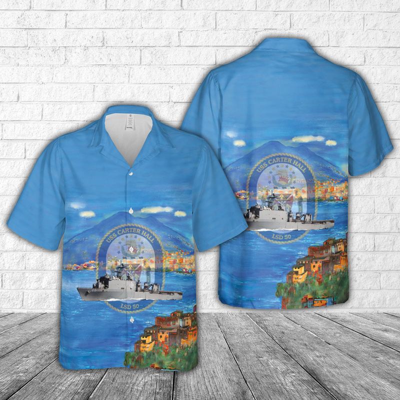 US Navy USS Carter Hall (LSD-50) Hawaiian Shirt