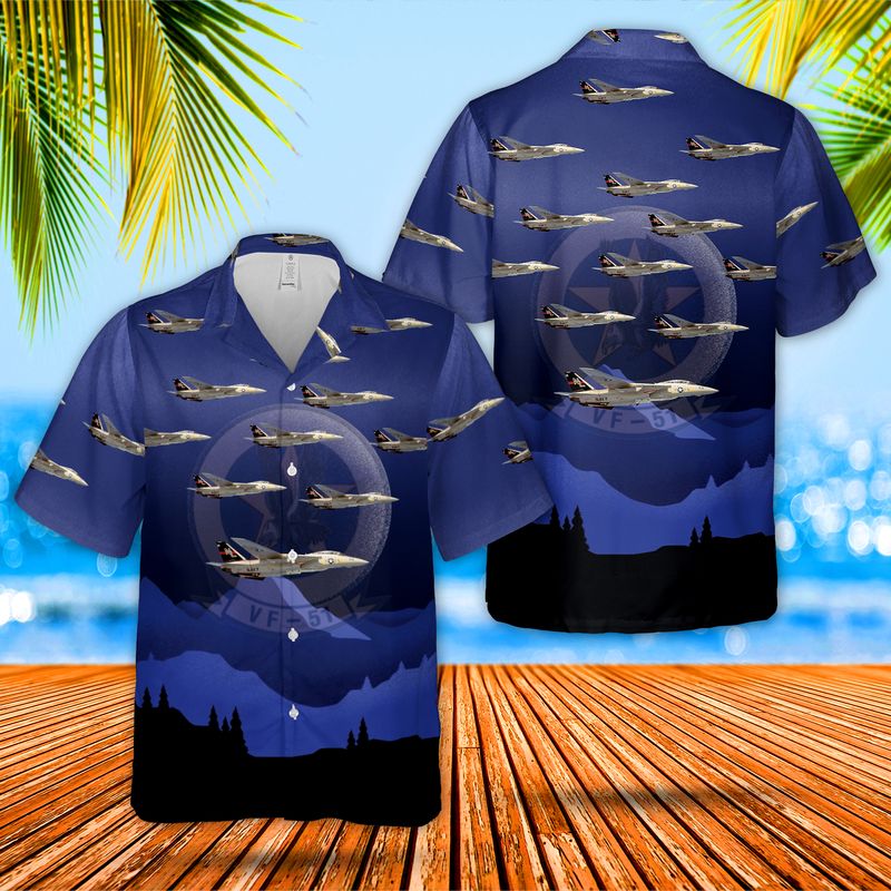 US Navy VF-51 F-14A Hawaiian Shirt