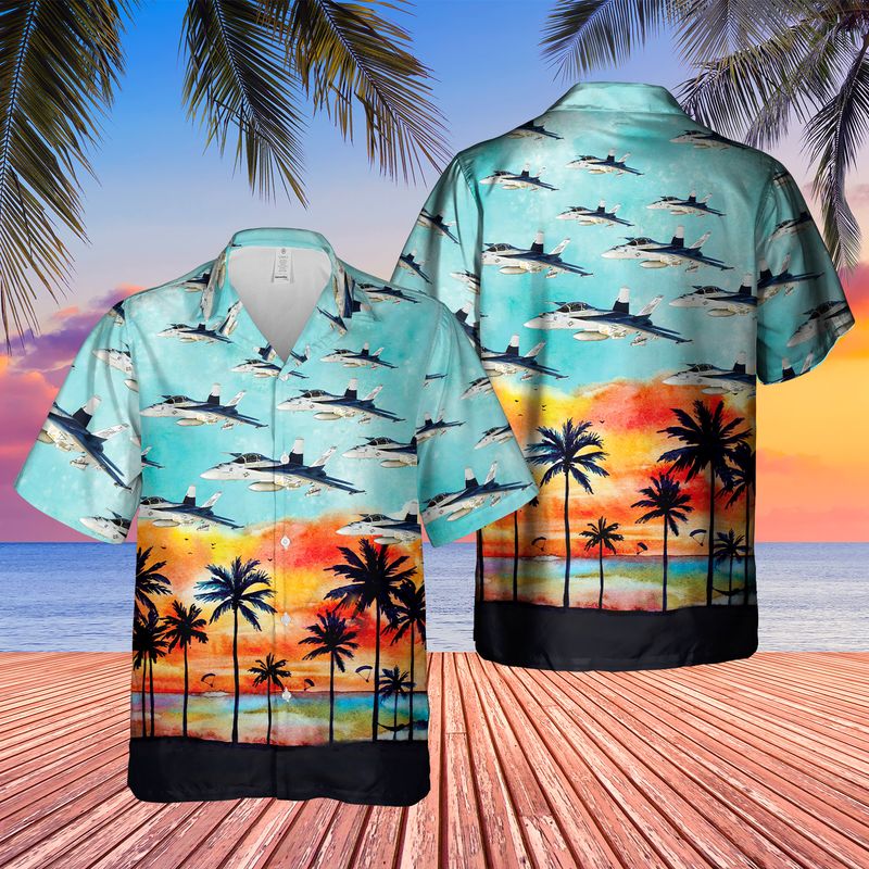 US Navy Boeing FA-18EF Super Hornet Hawaiian Shirt