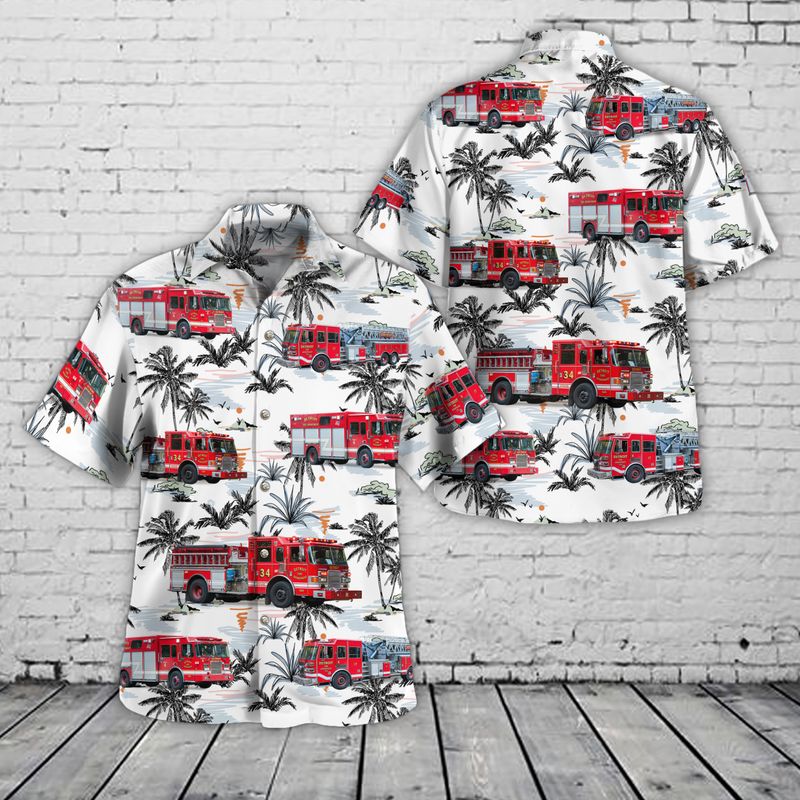 Detroit Michigan Detroit Fire Department Hawaiian Shirt