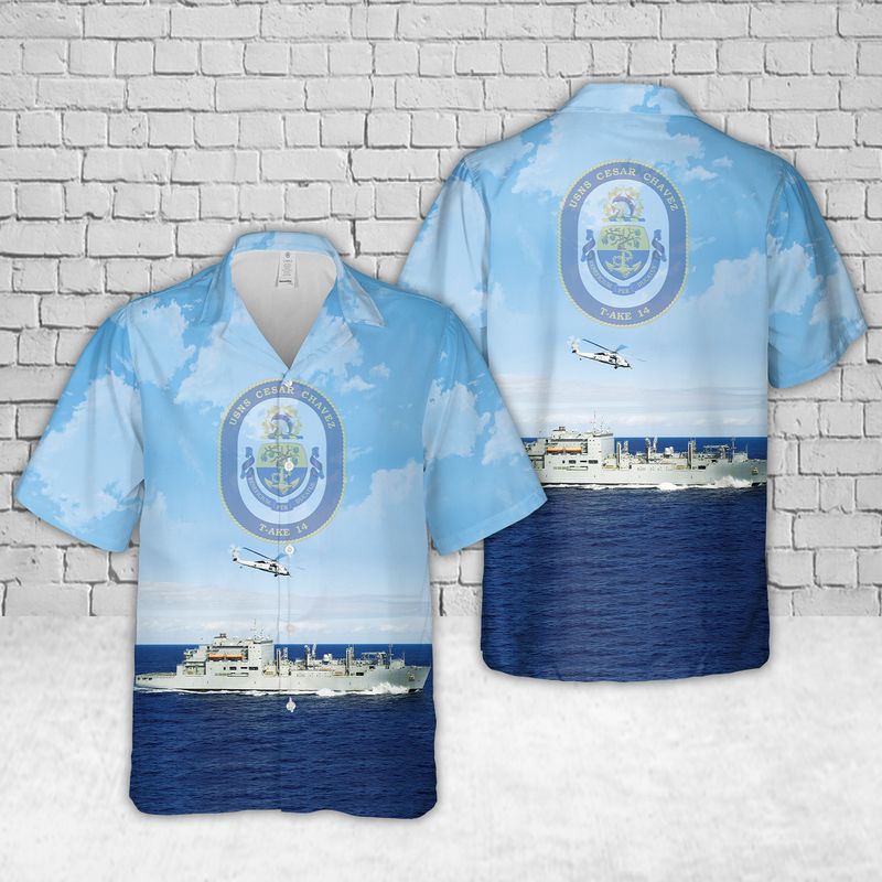 US Navy USNS Cesar Chavez (T-AKE-14) Hawaiian Shirt