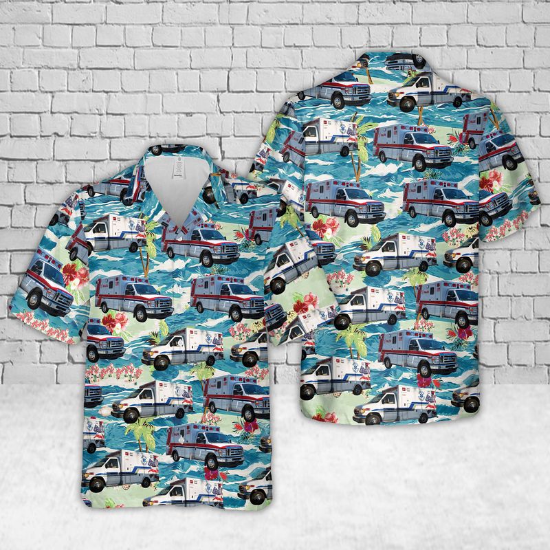 San Diego County EMS Ambulance Hawaiian Shirt