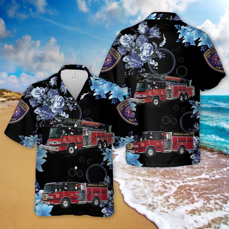 Bernalillo County New Mexico NM Fire Department Rescue Hawaiian Shirt
