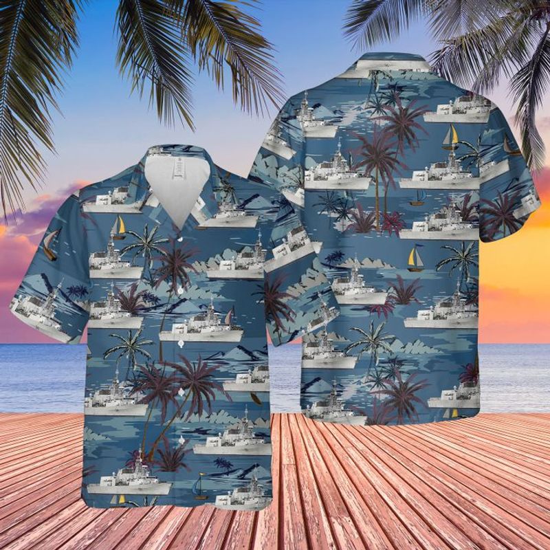 Royal Canadian Navy HMCS Ottawa FFH 341 Hawaiian Shirt