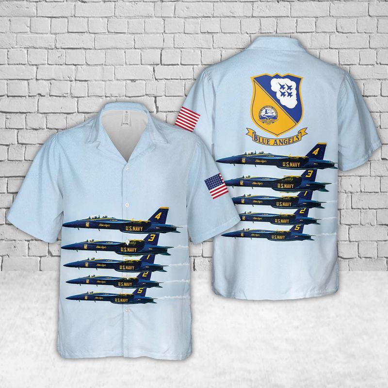 US Navy Blue Angels Hawaiian Shirt