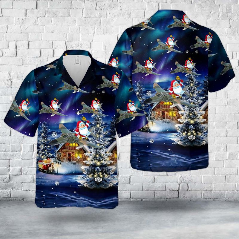 US Air Force McDonnell Douglas F-4 Phantom II Christmas Hawaiian Shirt