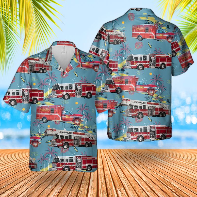 Arizona Tucson Fire Department Paramedic Hawaiian Shirt