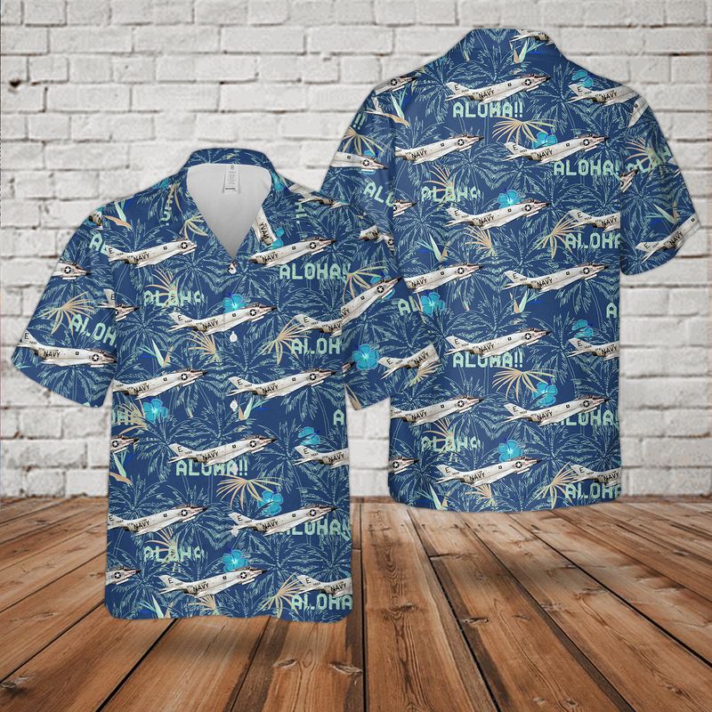 US Navy F3H-2M Of VF-61 Jolly Rogers Hawaiian Shirt