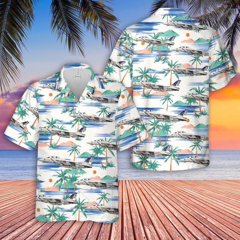 US Navy F-14B Tomcat Of VFA-143 "Pukin Dogs" Hawaiian Shirt